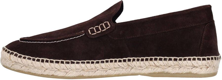 Manfield Heren Donkerbruine suède espadrilles - Foto 3