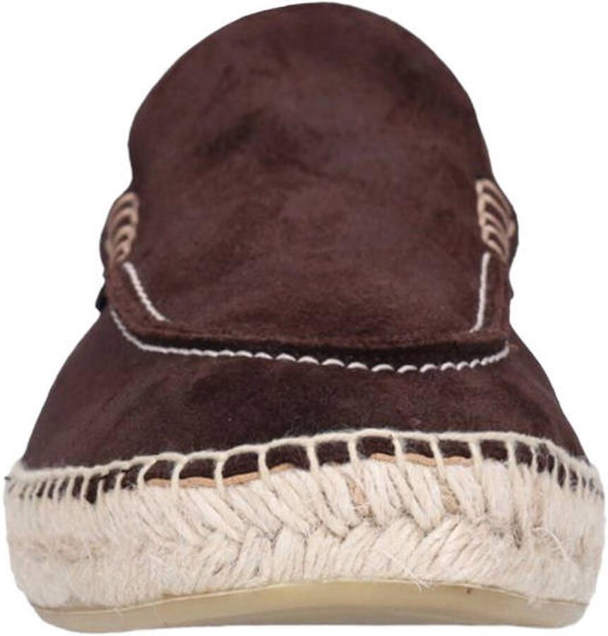 Manfield Heren Donkerbruine suède espadrilles - Foto 2