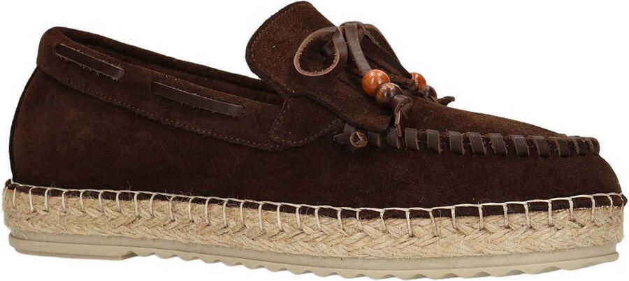 Manfield Dames Bruine suède espadrilles met franjes - Foto 3