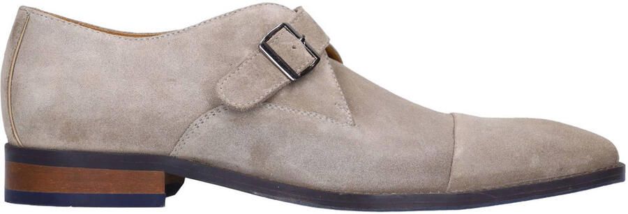 Manfield suède gespschoenen beige