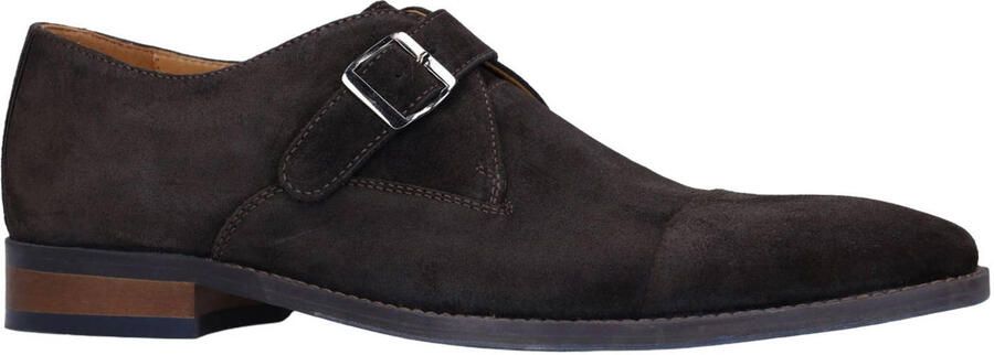 Manfield Heren Bruine suède gespschoenen - Foto 3
