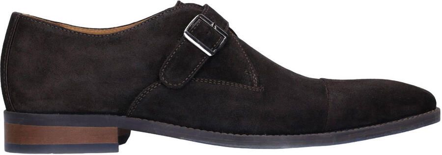 Manfield Heren Bruine suède gespschoenen