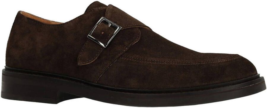 Manfield Heren Donkerbruine suède gespschoenen - Foto 2