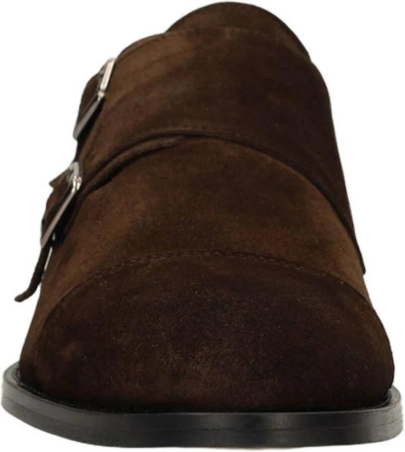 Manfield Heren Donkerbruine suède gespschoenen - Foto 2