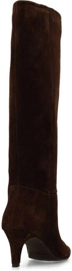 Manfield Dames Bruine suède hoge laarzen met hak - Foto 3