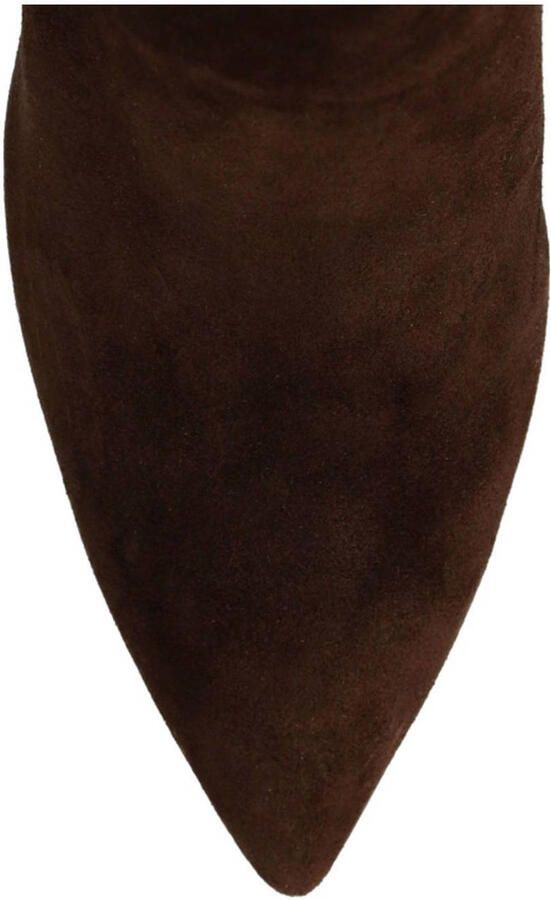 Manfield Dames Bruine suède hoge laarzen met hak