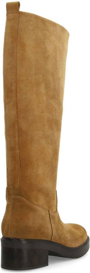 Manfield Dames Donkere beige suède hoge laarzen - Foto 3