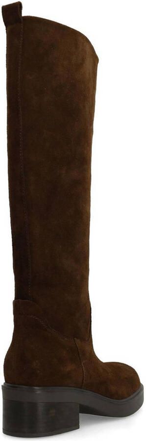 Manfield Dames Donkerbruine suède hoge laarzen - Foto 3