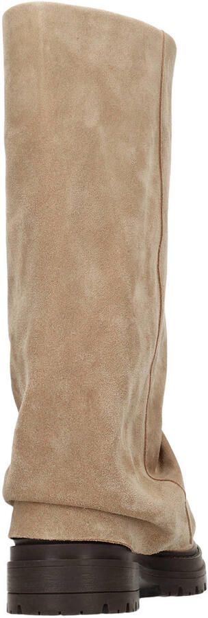 Manfield Dames Beige suède laarzen met flap - Foto 3