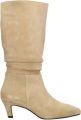Manfield suède laarzen met hak beige - Beige