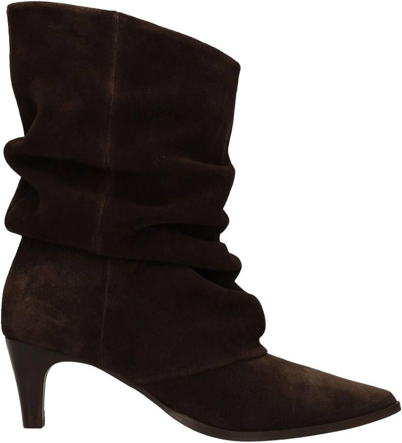 Manfield Dames Donkerbruine suède slouchy enkellaarsjes - Foto 2