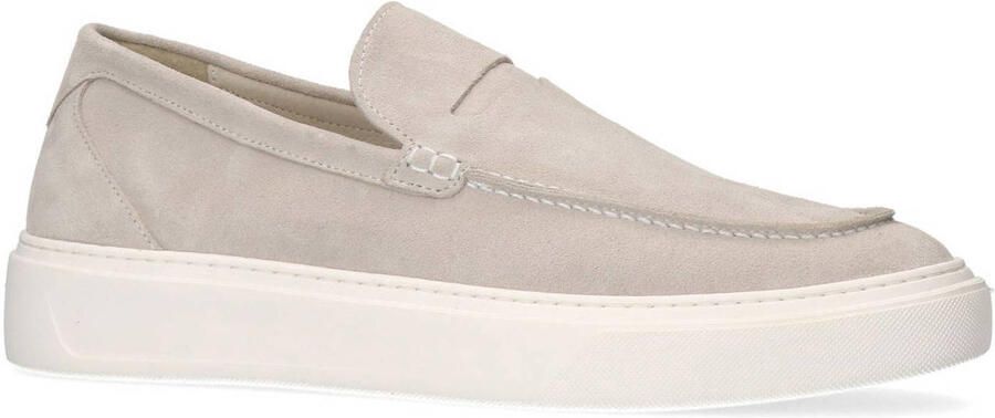 Manfield Heren Beige suède loafers met sportieve zool