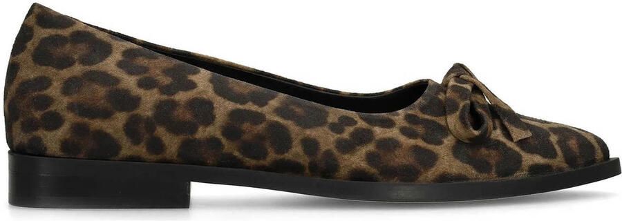 Manfield Dames Leopard suède loafers