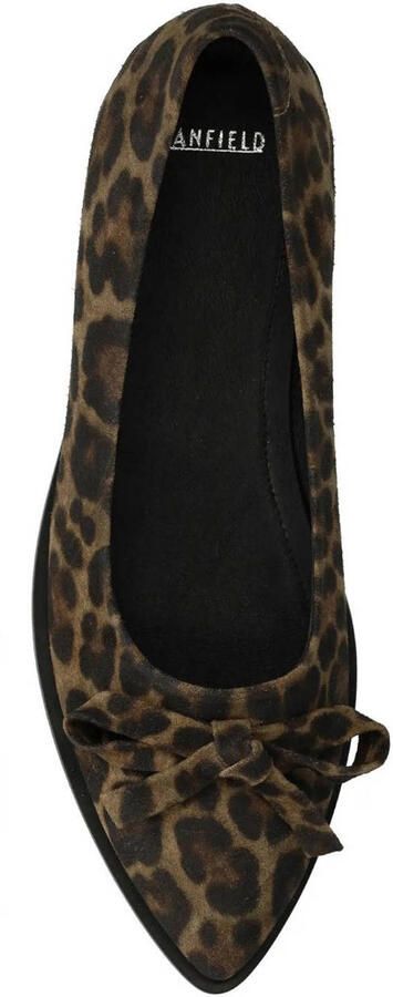 Manfield Dames Leopard suède loafers
