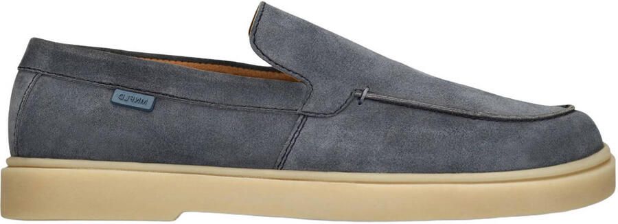 Manfield Heren Blauwe suède loafers