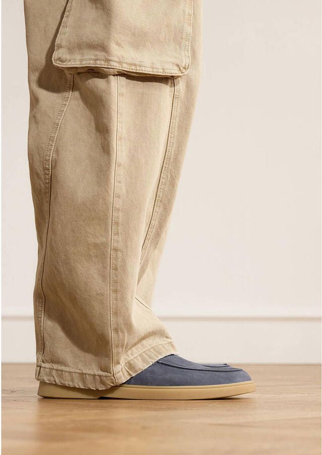 Manfield Heren Blauwe suède loafers - Foto 2