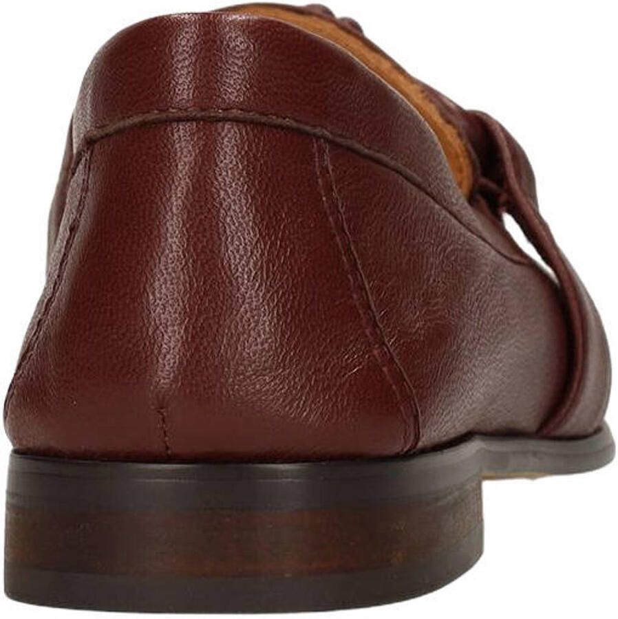 Manfield Dames Bordeaux rode leren loafers - Foto 2