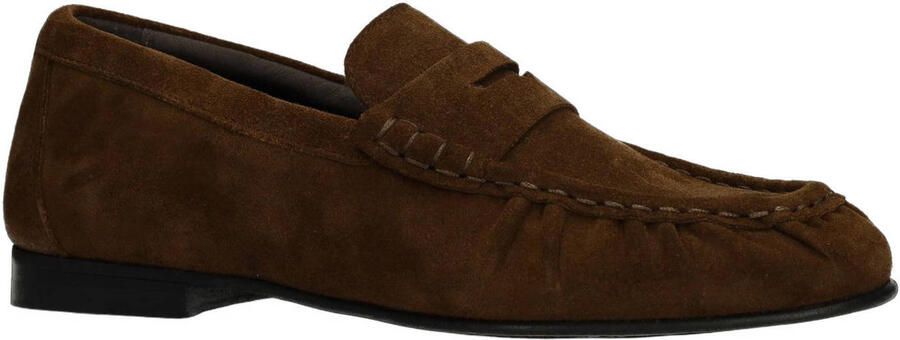 Manfield Dames Bruine suède loafers