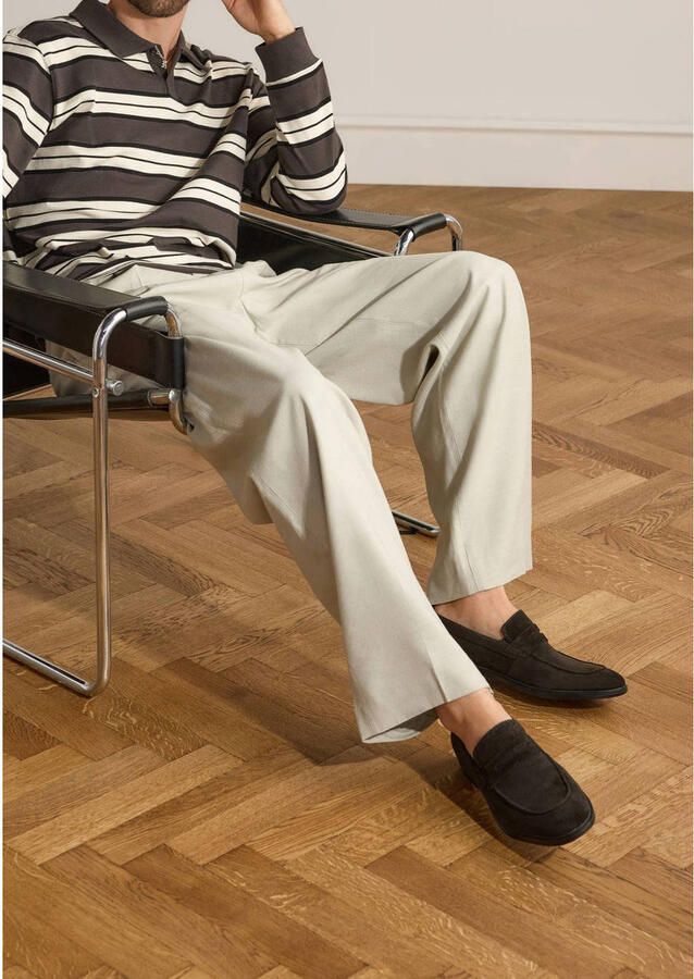 Manfield Heren Donkerbruine suède loafers - Foto 3