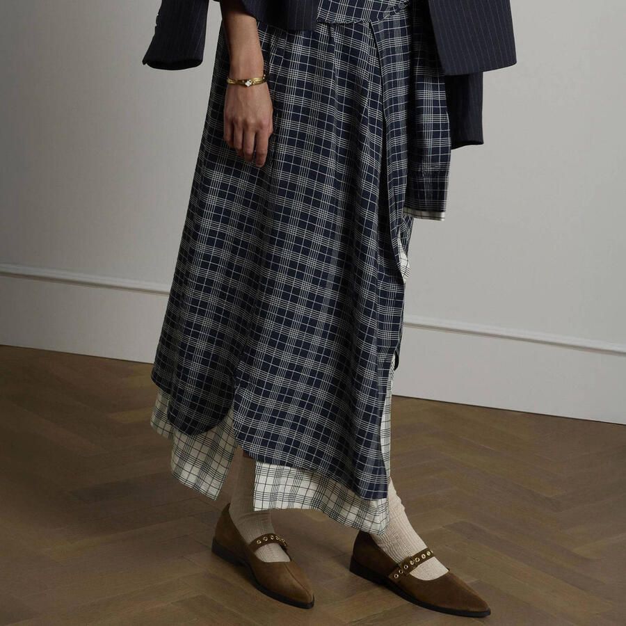 Manfield Dames Cognac suède loafers