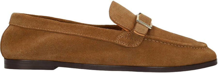 Manfield Dames Cognac suède loafers