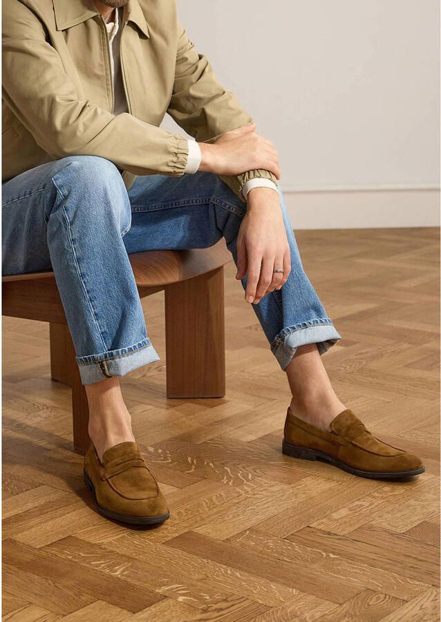 Manfield Heren Cognac suède loafers - Foto 2