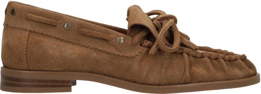 Manfield Dames Cognac suède loafers