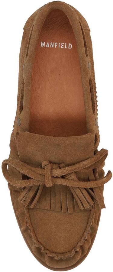 Manfield Dames Cognac suède loafers - Foto 3