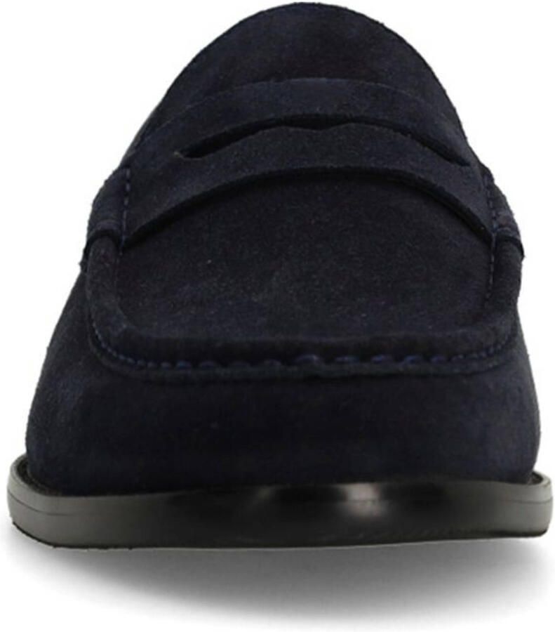 Manfield Heren Donkerblauwe suède loafers