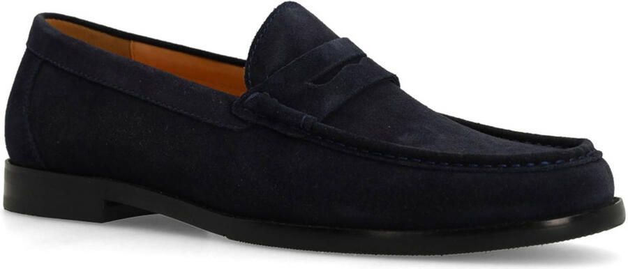 Manfield Heren Donkerblauwe suède loafers - Foto 3