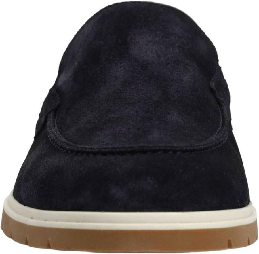 Manfield Heren Donkerblauwe suède loafers