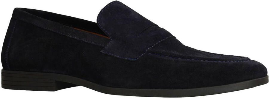 Manfield Heren Donkerblauwe suède loafers - Foto 4