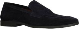 Manfield Donkerblauwe suède loafers