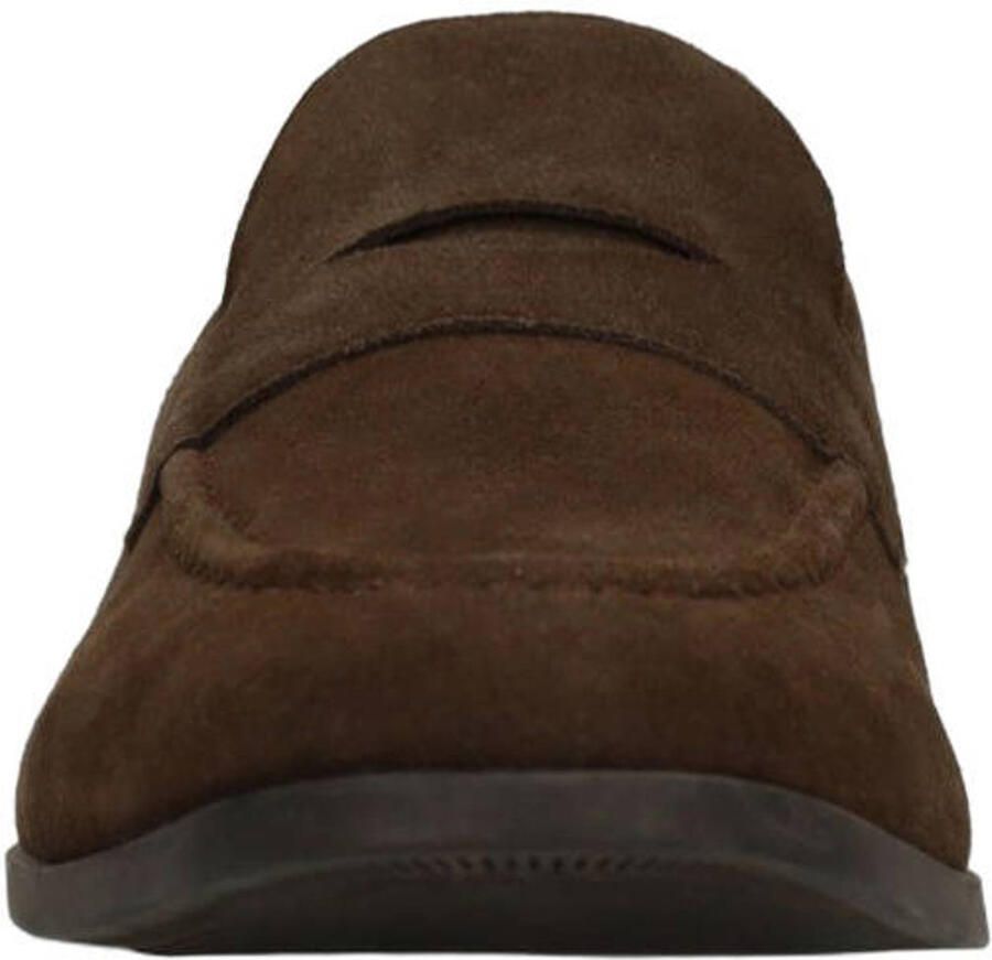 Manfield Heren Donkerbruine suède loafers - Foto 2