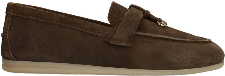 Manfield Dames Bruine suède loafers