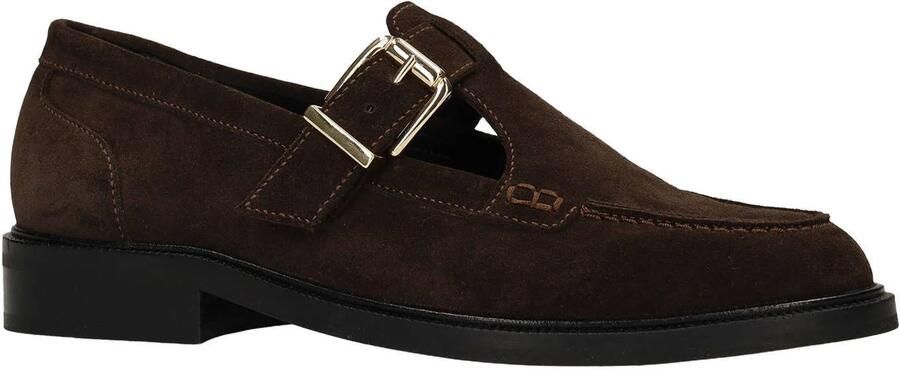 Manfield Dames Bruine suède loafers - Foto 3