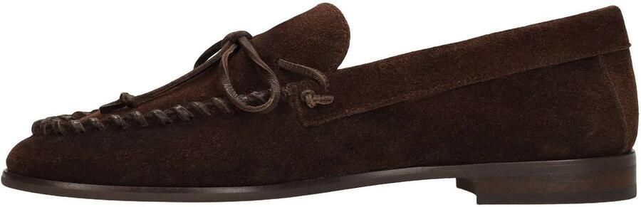 Manfield Dames Donkerbruine suède loafers - Foto 3