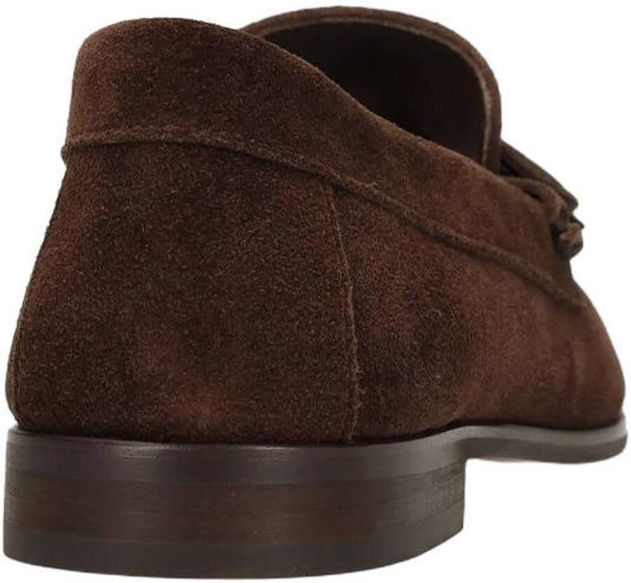 Manfield Dames Donkerbruine suède loafers - Foto 2
