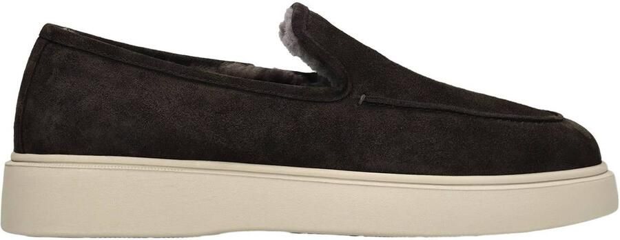 Manfield Heren Donkergrijze suède loafers
