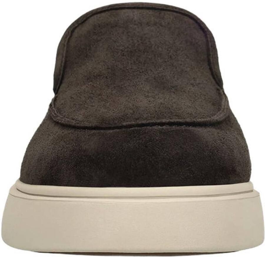 Manfield Heren Donkergrijze suède loafers - Foto 2