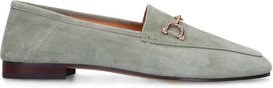 Manfield Dames Groene suède loafers