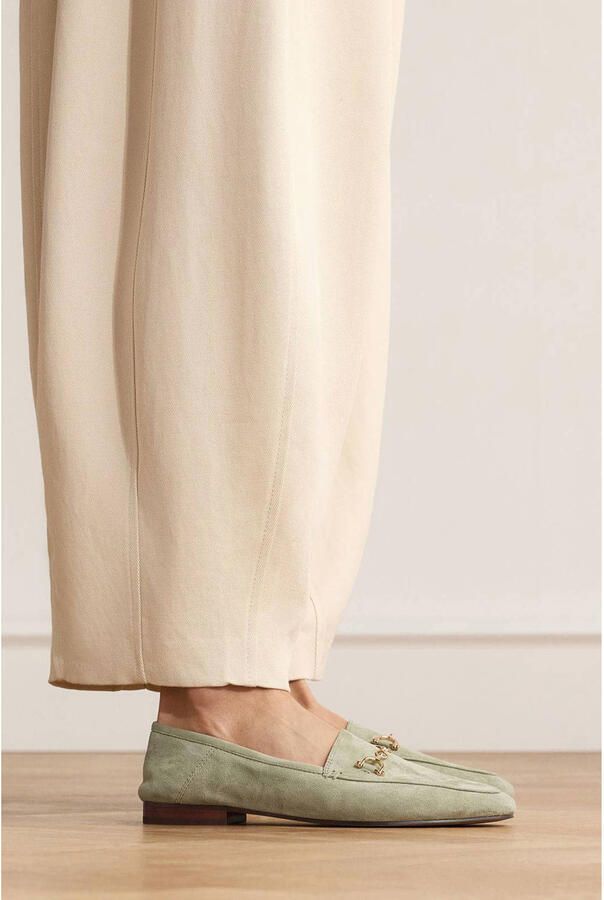 Manfield Dames Groene suède loafers - Foto 3