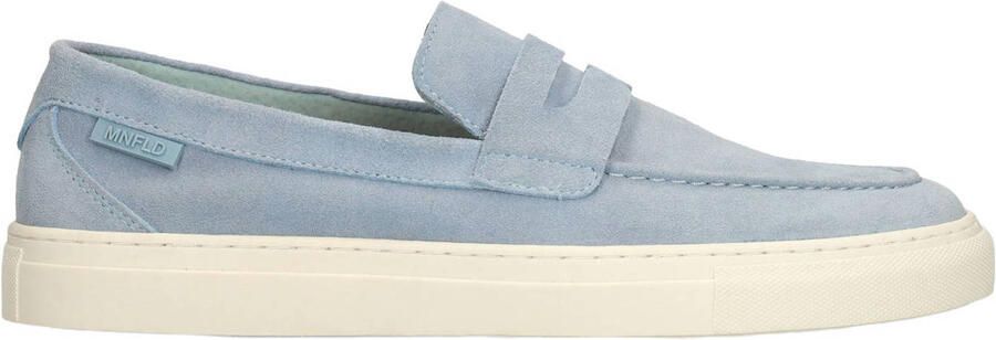 Manfield Heren Blauwe suède loafers
