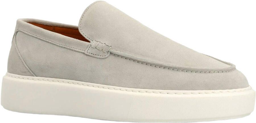 Manfield Heren Licht grijze suède loafers - Foto 3
