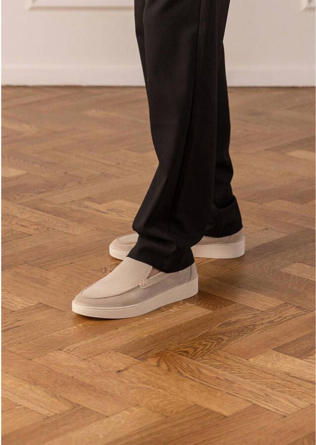 Manfield Heren Licht grijze suède loafers - Foto 2