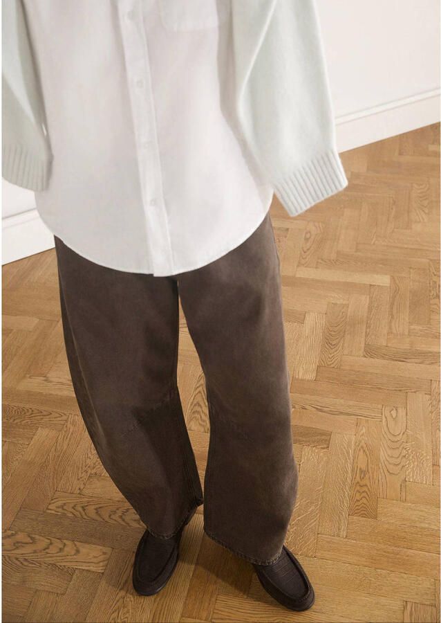 Manfield Heren Bruine suède loafers met crocoprint