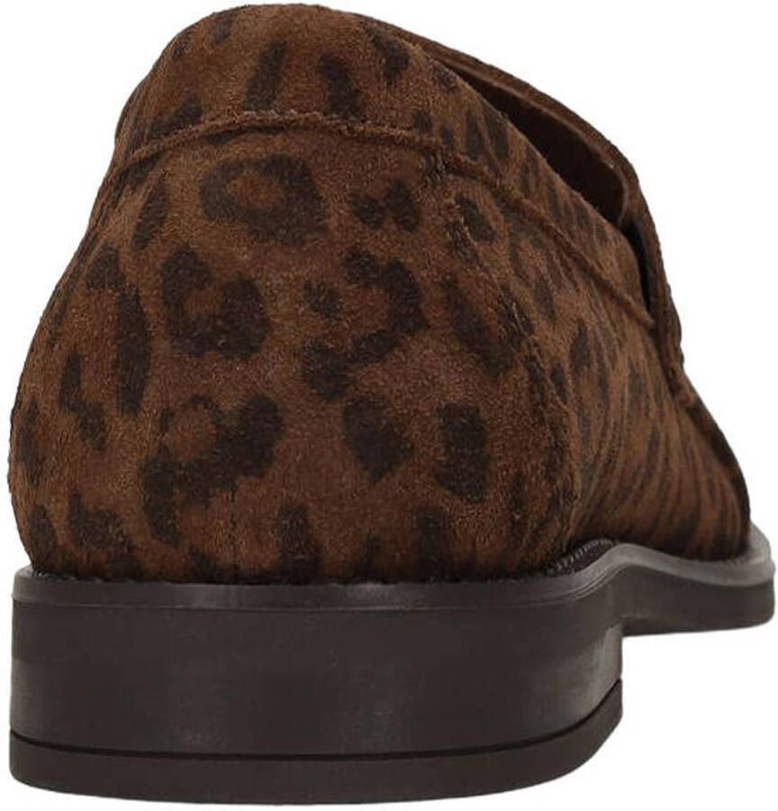 Manfield suède loafers met panterprint bruin - Foto 2