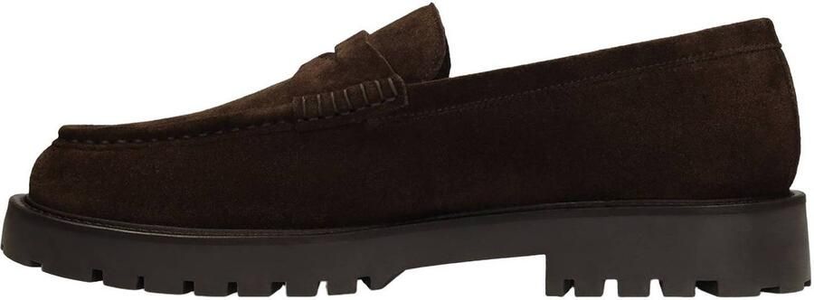 Manfield suède loafers met profielzool bruin - Foto 3