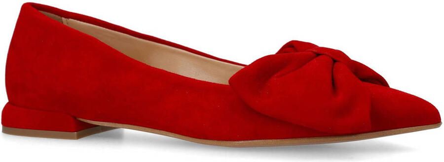 Manfield Dames Rode suède loafers met strik - Foto 2