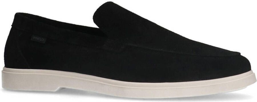 Manfield Heren Zwarte suède loafers